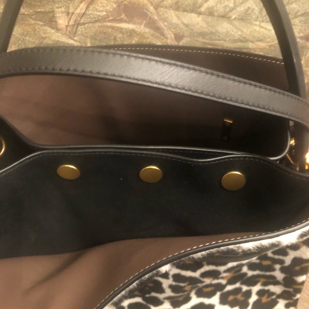 Authentic Leopard Tory Burch Lee Radziwill Double Bag. Pony Hair Italian suede - Picture 7 of 9